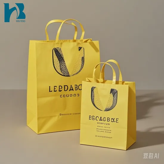 Bolsa de papel kraft marrón blanco reciclado con asas para compras de alimentos con impresión de logotipo personalizado