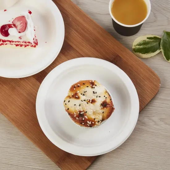 Platos de comida biodegradables desechables para llevar, hechos de pulpa de papel de caña de azúcar moldeada, para la escuela