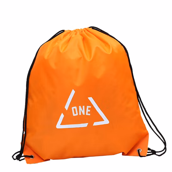 Bolsa con cordón de poliéster personalizada, regalo promocional al por mayor, barata