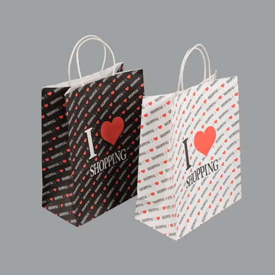 Bolsas de regalo de lujo personalizadas al por mayor para compras, bolsas de papel kraft marrón con su propio logotipo